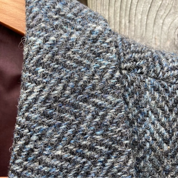 Vintage Harris Tweed Sport Blazer Jacket Scottish Wool Lined Pockets 40R Grey - Picture 5 of 12